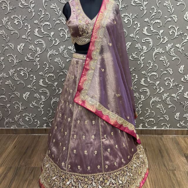 Purple, Fuchsia Pink, Gold Lehenga Choli