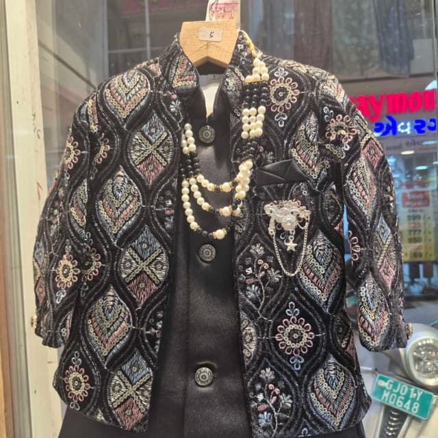 Black, Gold, Pink, Blue, Silver Indo-Western Jacket Set