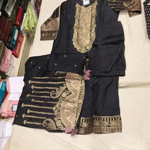 Black, Gold, Bronze Salwar Kameez Set