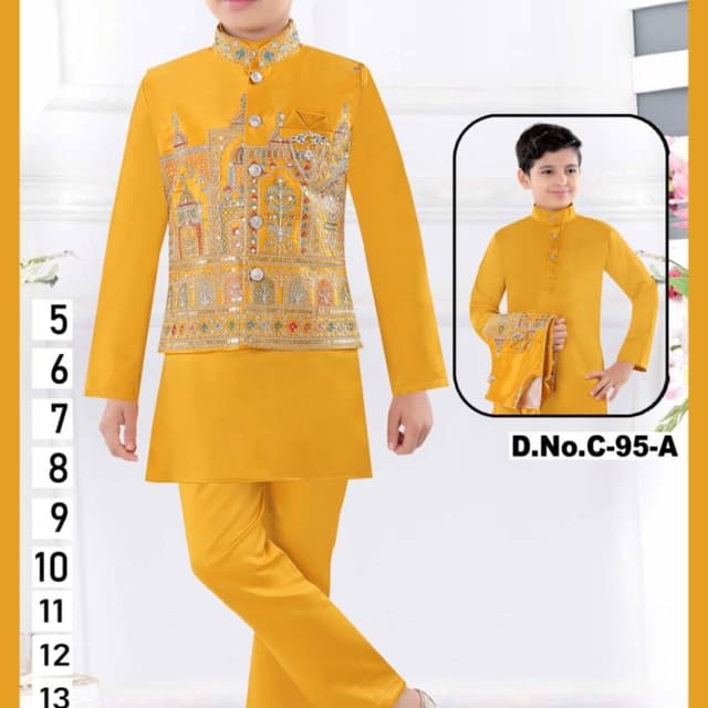 Vibrant Mustard Yellow Indo-Western Set