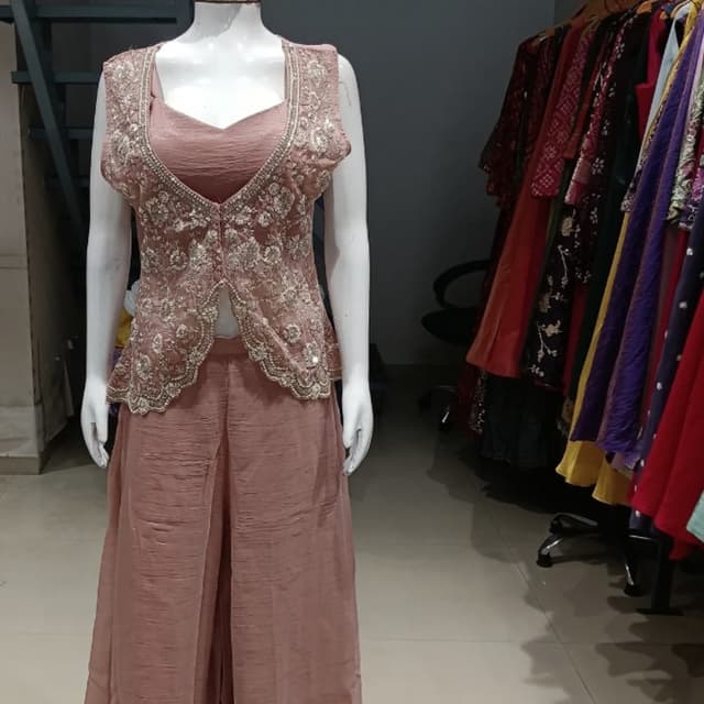 Dusty Rose, Mauve Jacket with Palazzo Suit
