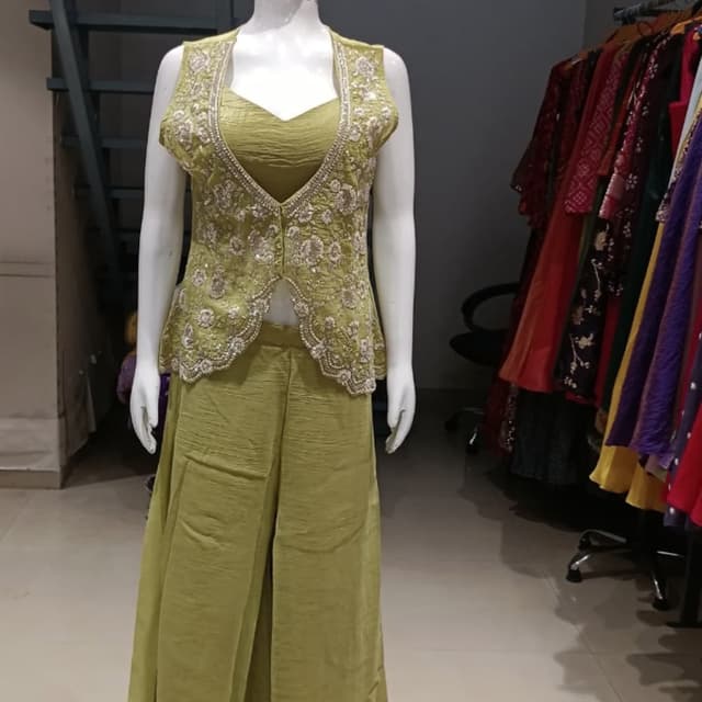 Olive Green Co-ord set with jacket