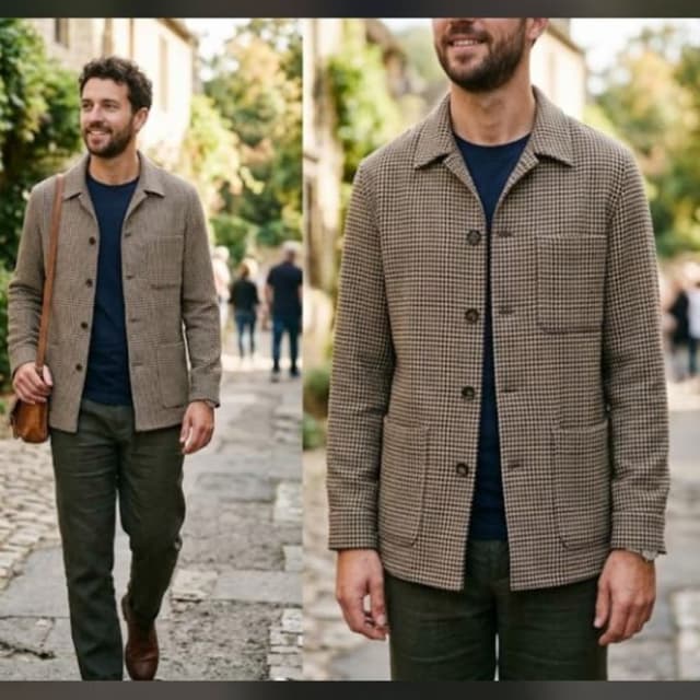 Brown and black houndstooth pattern Jacket