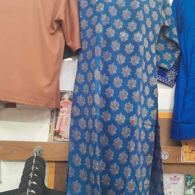 Blue and Silver/Gold Kurti