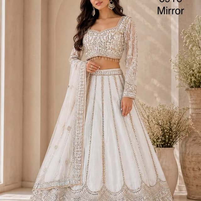 Off-white and gold Lehenga Choli