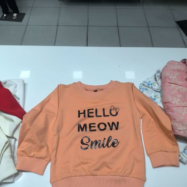 Peach, Black Sweatshirt