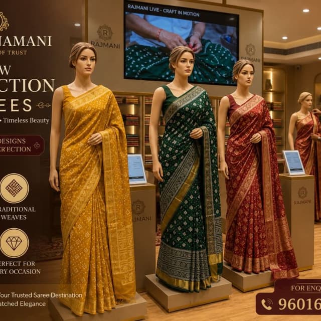 Emerald Green, Gold Saree