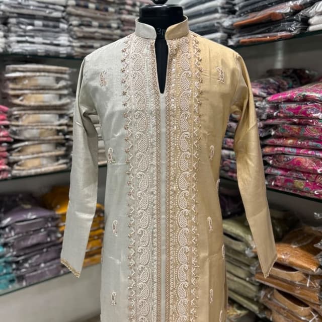 Dual-tone silver and gold Kurta