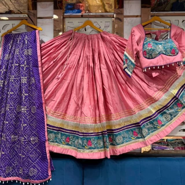 Pink, Teal, Purple, Gold Lehenga Choli