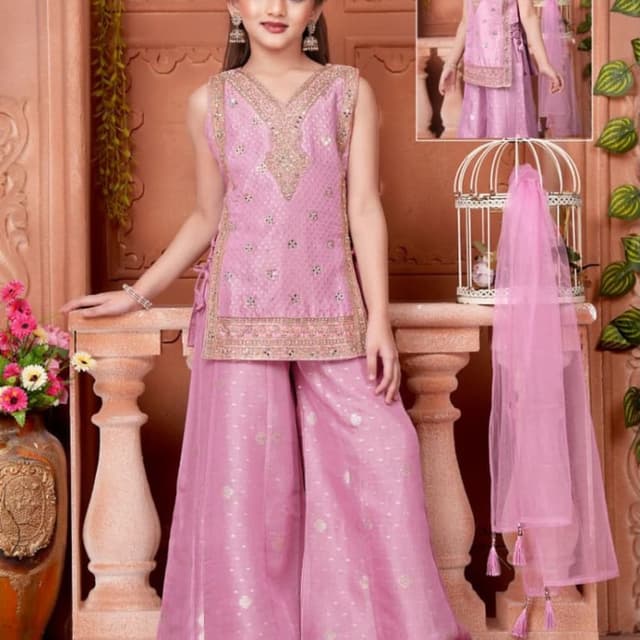 Lavender, Pink, Gold Sharara Set