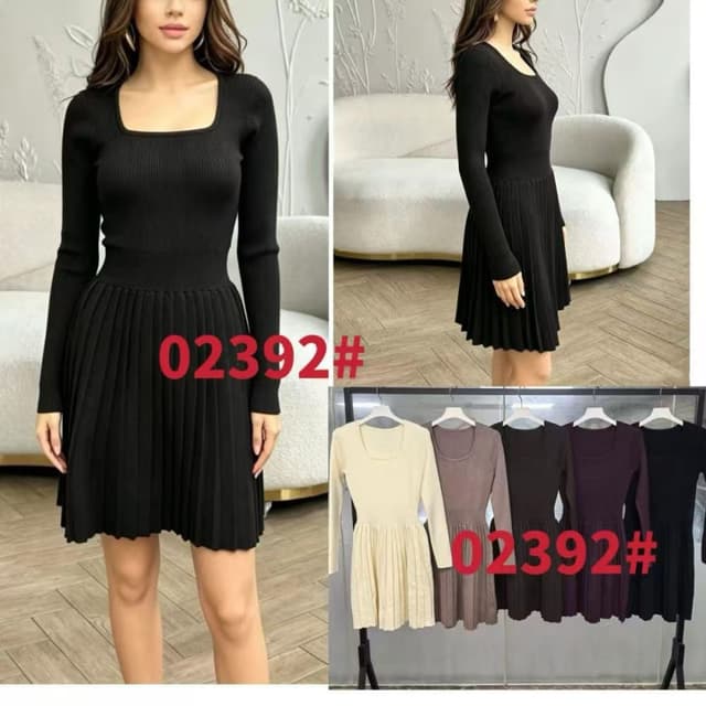 Solid Black, also available in beige, brown, and dark purple Dress