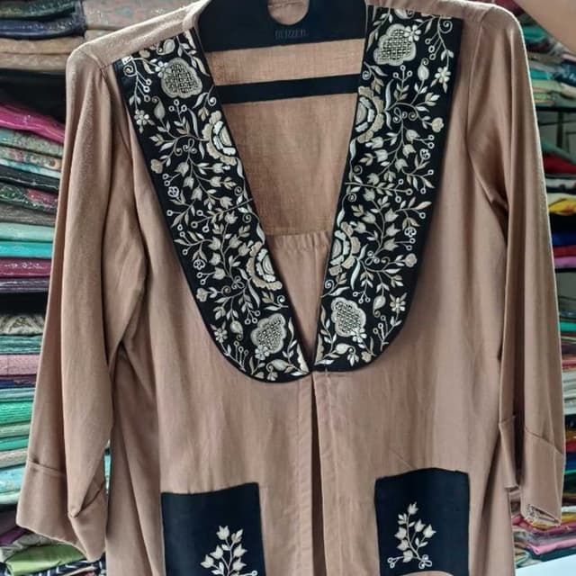 Beige and Black Jacket