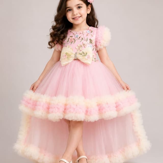 Soft pink and cream beige Dress