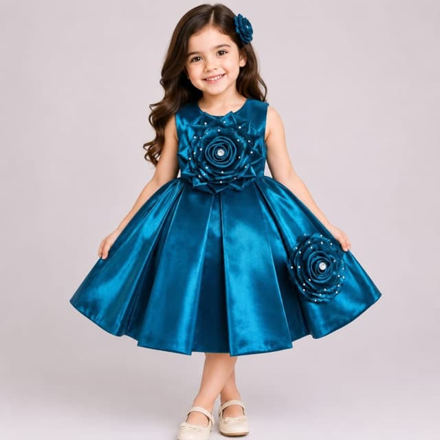 Teal, Deep Blue-Green Dress