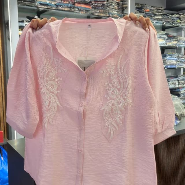 Light pink with white embroidery Shirt
