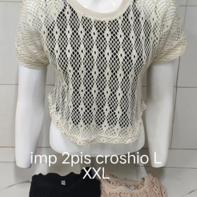 Off-white, Black, Nude, Grey Crop Top
