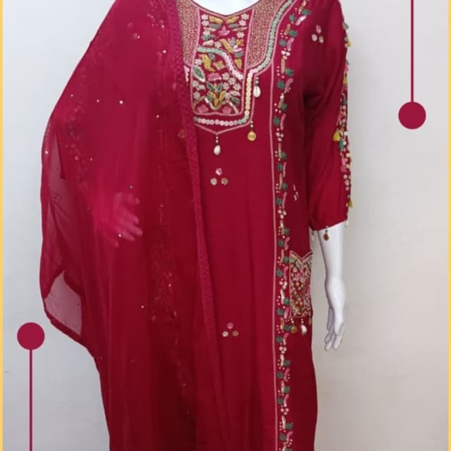 Rani Pink (Deep Magenta) Salwar Kameez Set