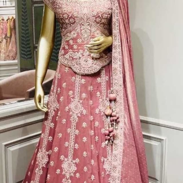 Dusty Rose Pink, Blush Pink Lehenga Choli