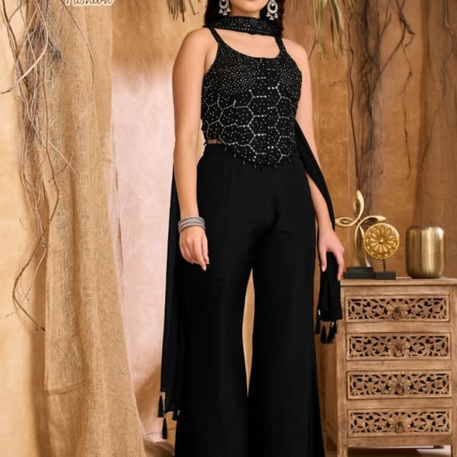 Black Co-ord Set with Dupatta