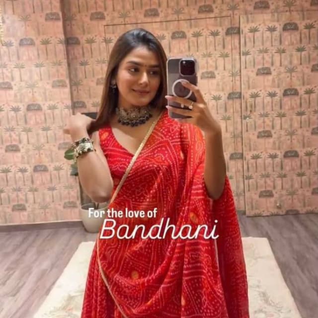 Red and orange shades Lehenga Choli