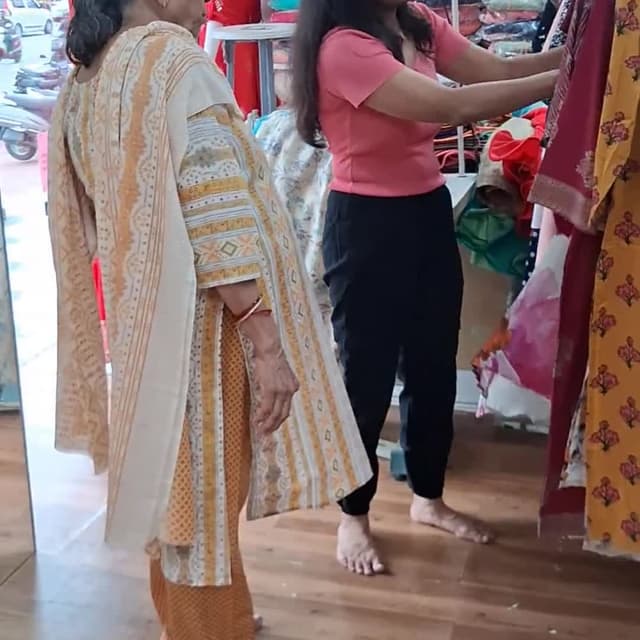 Mustard Yellow, White, and hints of Orange Kurta Set with Dupatta