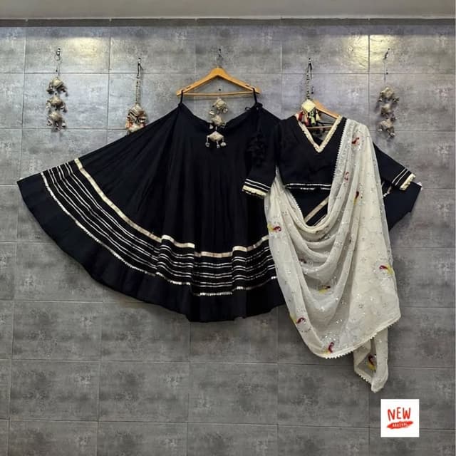 Black and Off-white Lehenga Choli
