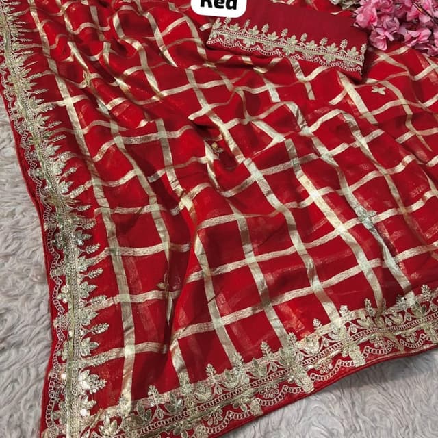 Red and Gold Saree
