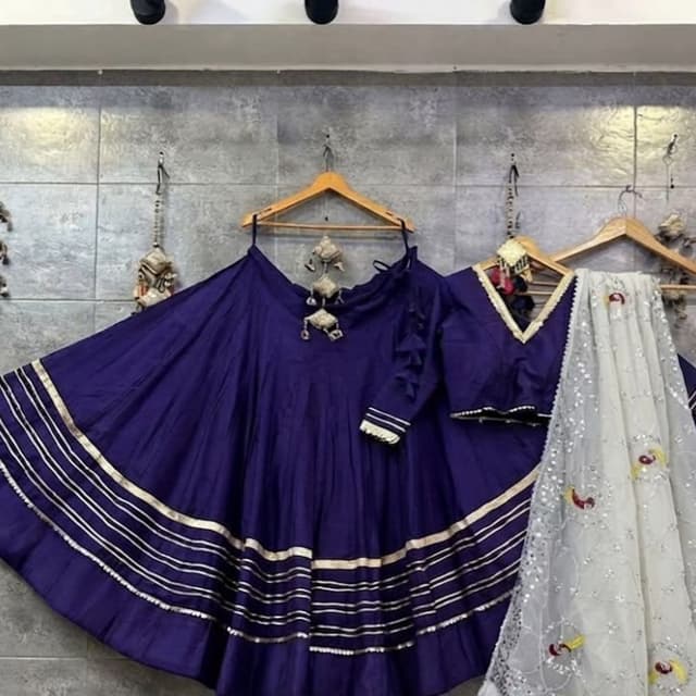 Deep Royal Purple, Metallic Gold, Silver Lehenga Choli