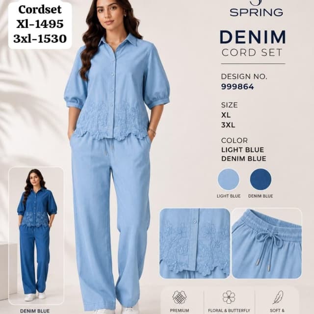 Light Blue Co-ord set (Shirt and Trousers)