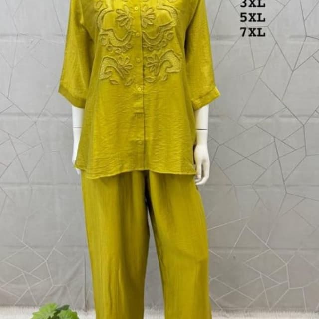 Olive Green / Chartreuse Co-ord set (Tunic and Pants)