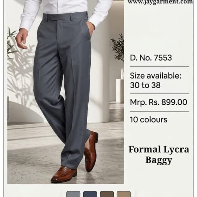 Grey (various shades including slate, charcoal, and dark blue-grey) Formal Trousers
