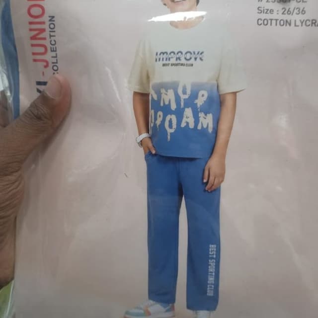Off-white and Blue Co-ord set