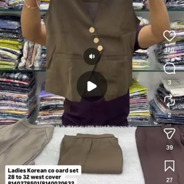 Olive green, dark brown Co-ord set