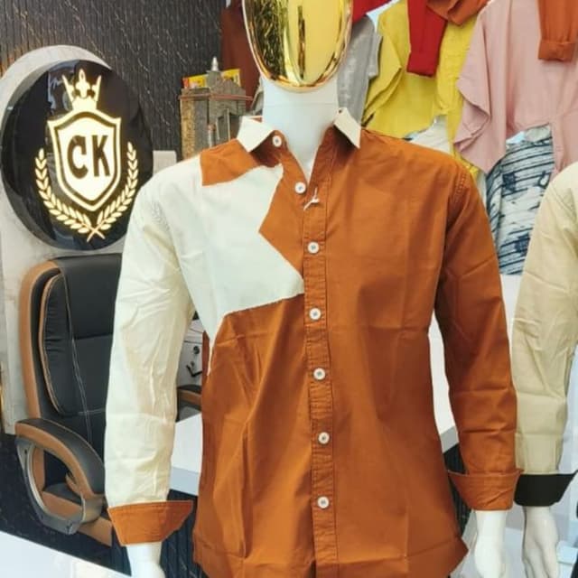 Rust Orange and Cream Shirt