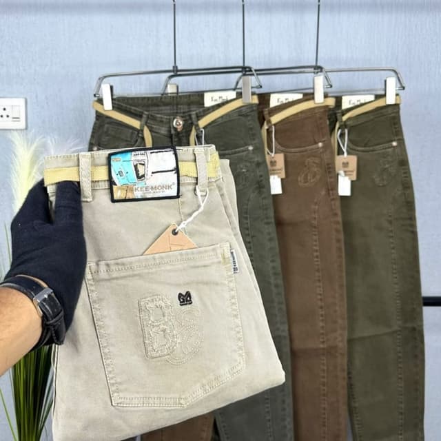Beige, Olive Green, Brown Jeans
