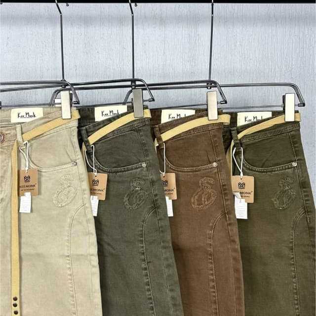 Beige, Olive Green, Brown, Dark Sage Jeans