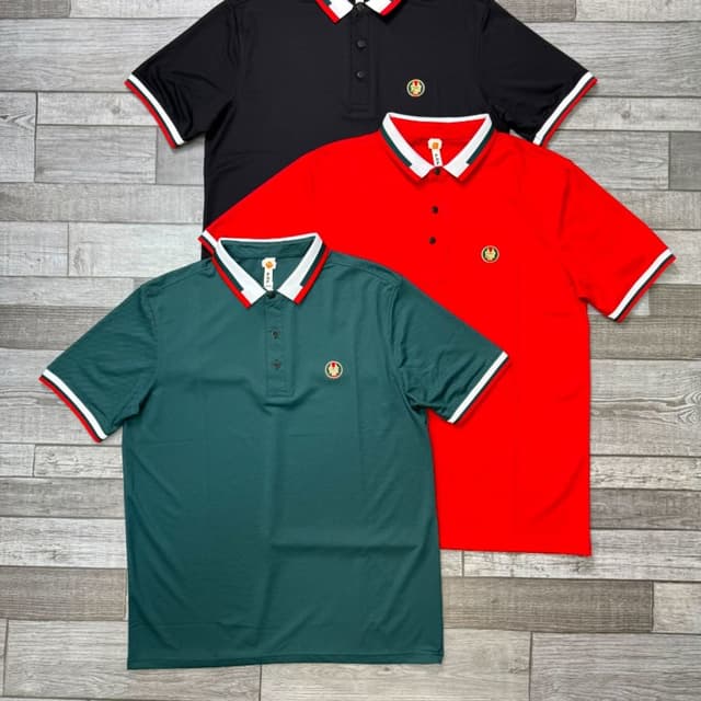 Black, Red, Dark Green, White Polo Shirt