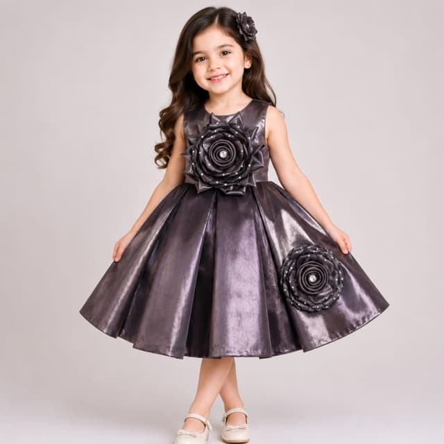 Metallic Charcoal Grey Dress