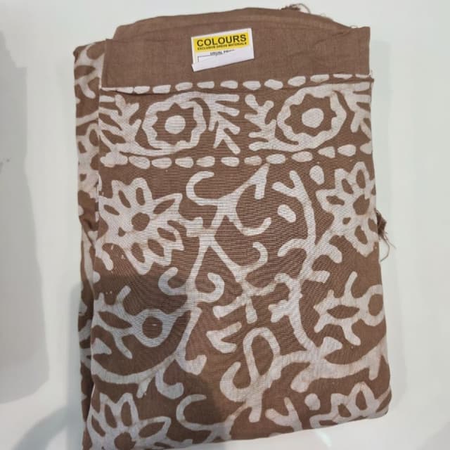 Brown and off-white Dress Material