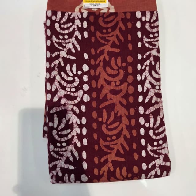 Maroon, Rust, Off-white Dress Material