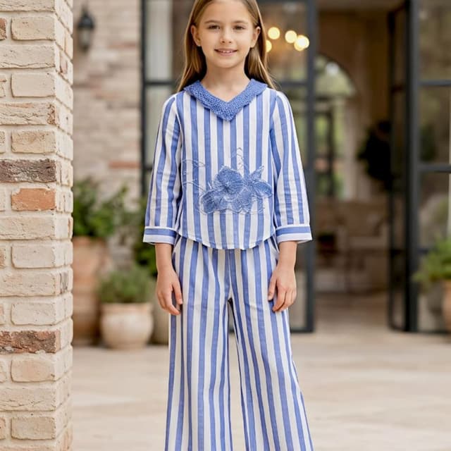 Blue and White Co-ord Set