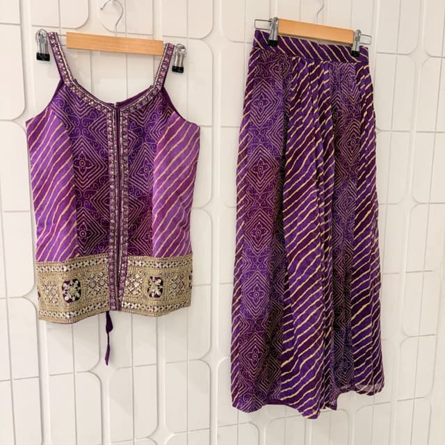 Deep purple and gold Co-ord Set
