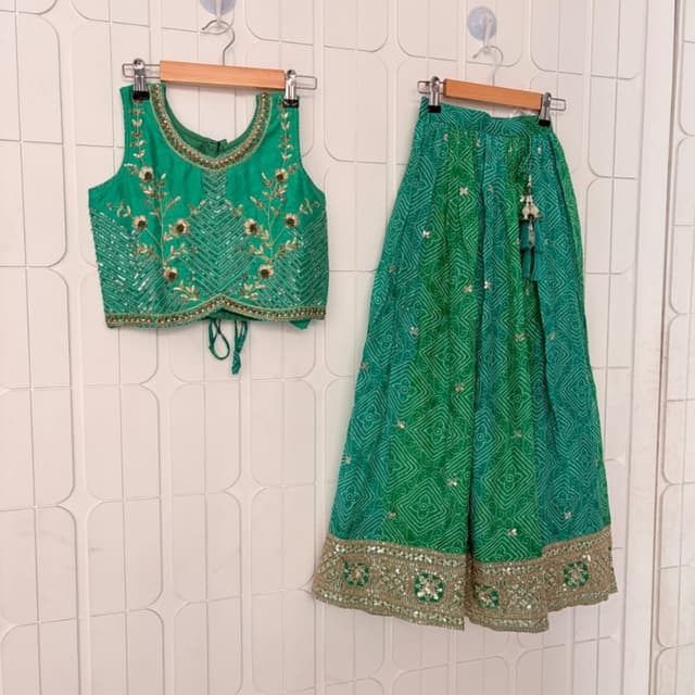 Vibrant green with gold accents Lehenga Choli
