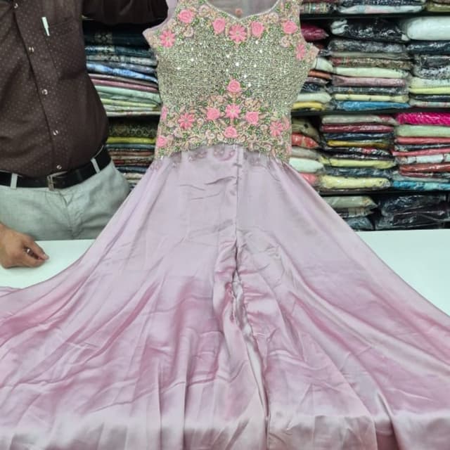 Soft lavender and pink with silver accents Anarkali Gown