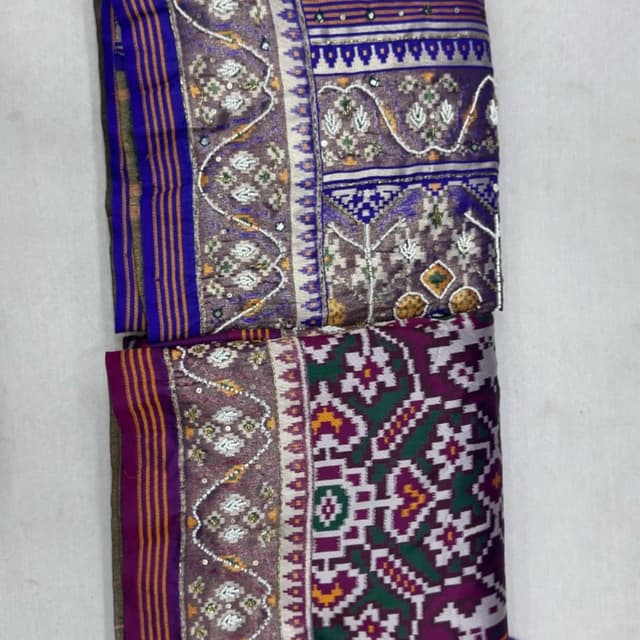 Purple, Deep Green, Silver, Orange, Blue Saree