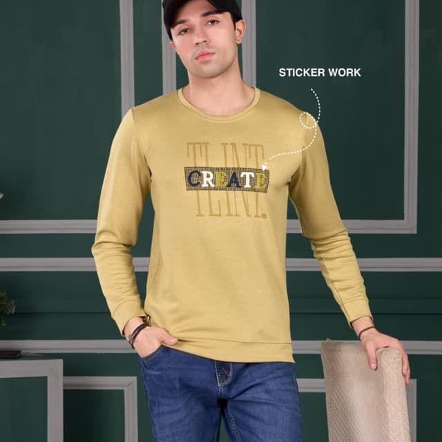 Mustard Yellow, Black, White T-Shirt