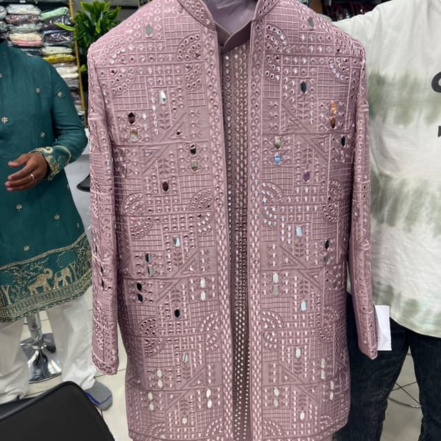 Mauve or Dusty Pink Sherwani or Indo-Western Jacket