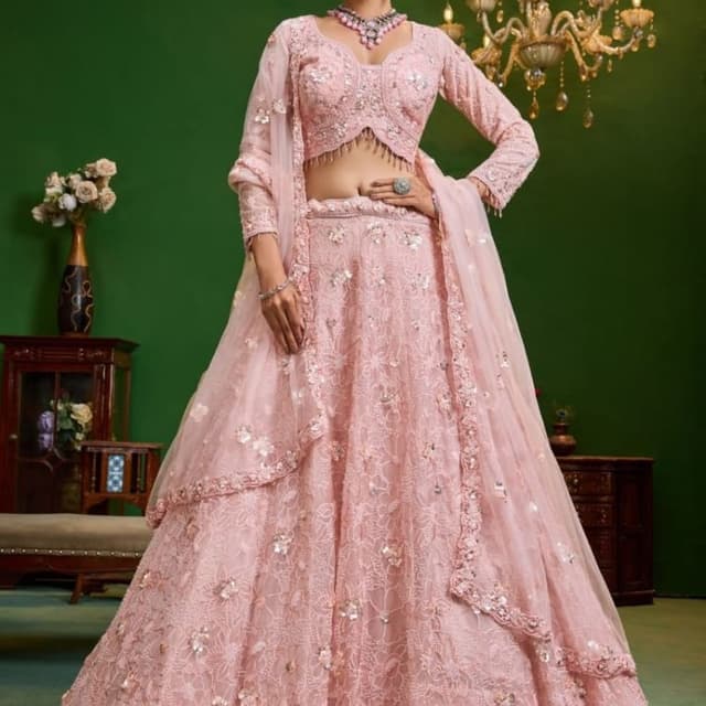 Pastel Pink, Baby Pink Lehenga Choli