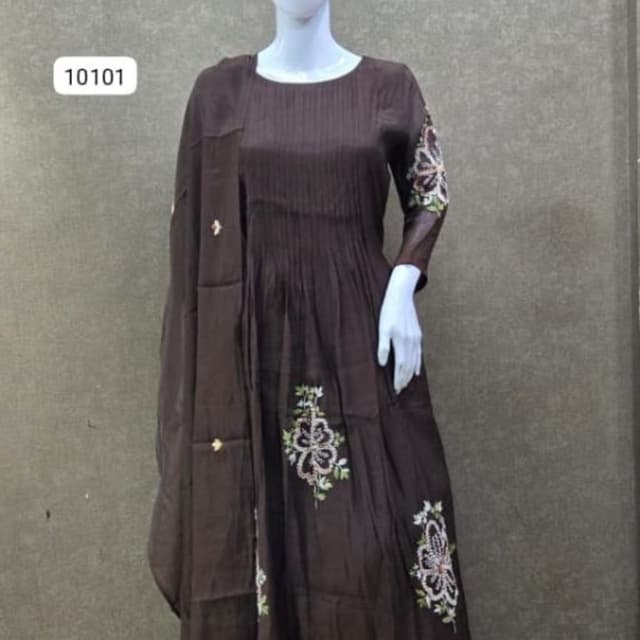 Solid dark chocolate brown Salwar Kameez Set