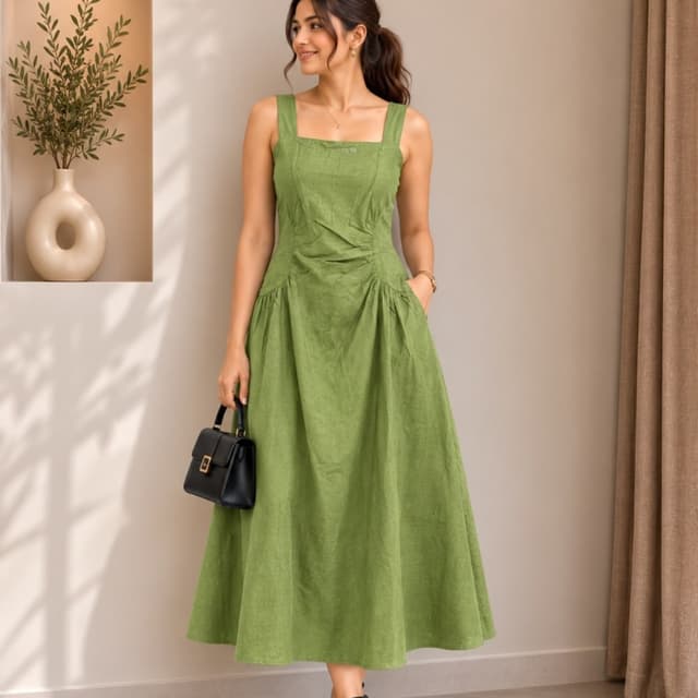 Sage green, monochromatic Dress